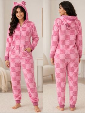Hello Kitty Pink Plush One-Piece Pajama